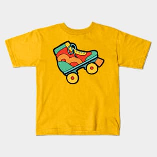 Retro Roller Skate Kids T-Shirt